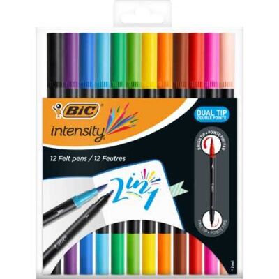 Bic Intensity Dual Çift Taraflı Keçeli Kalem 12 Renk