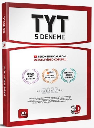 3D Yayınları 2022 YKS TYT 5 Deneme Video Çözümlü 3D Yayınları