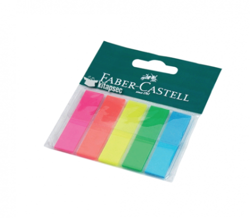 Faber-Castell 5 Renk Yapışkanlı Kağıt Ayraç