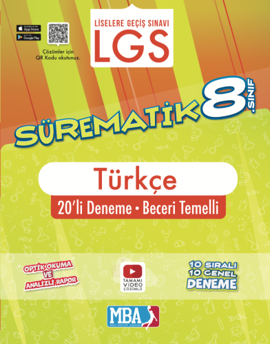 8. Sınıf LGS Sürematik Türkçe 20'li Deneme