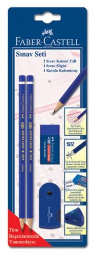 2 Kalem + Silgi + Kalemtraş Blister kalem traş Faber Castel sınav seti