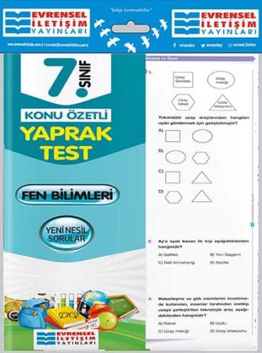 7. Sınıf Fen Bilimleri Konu Özetli Yaprak Test Evrensel İletişim Yayınları