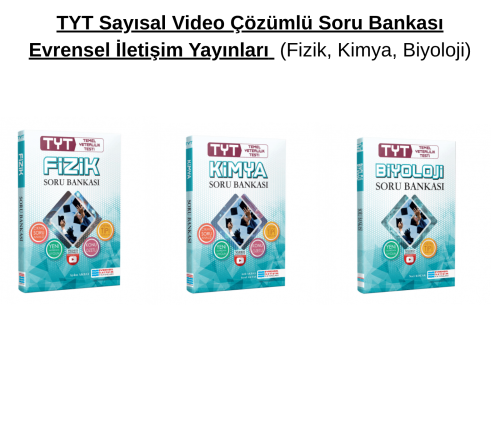 TYT Sayısal Video Çözümlü Soru Bankası Evrensel İletişim Yayınları 3 Kitap