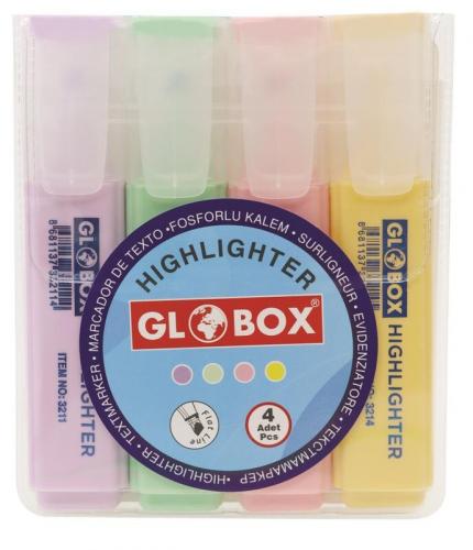 Globox 4 Renk Pastel Fosforlu Kalem Seti