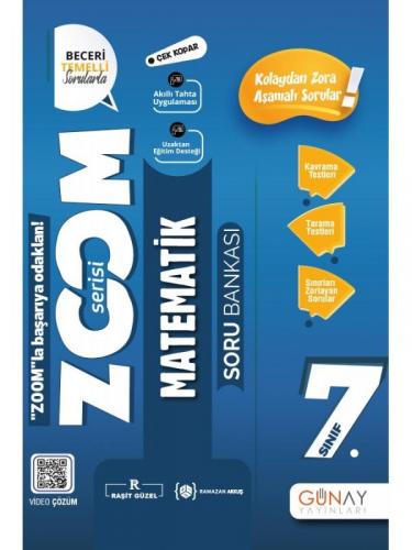 7.Sınıf Yeni Zoom Matematik Soru Bankası Ramazan Akkuş Günay Yayınları