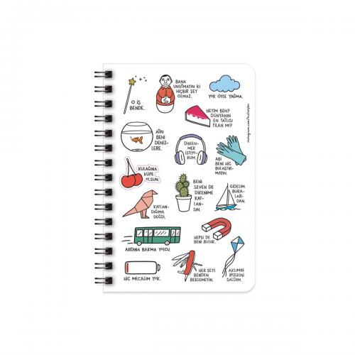 Hisli Şeyler 14x20 Haftalık Ajanda - O İş Bende