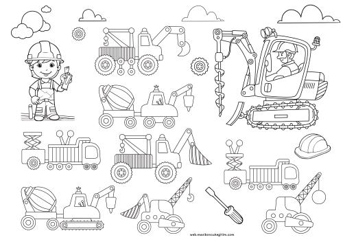 İş Makineleri Dünyası (Boyama Kitabı)