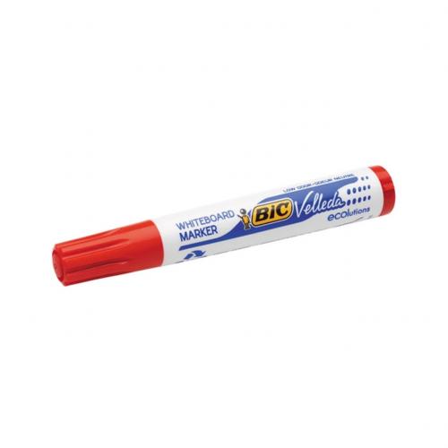 Bic Velleda 1701 Eco Yuvarlak Uçlu Beyaz Tahta Kalemi, Kırmızı