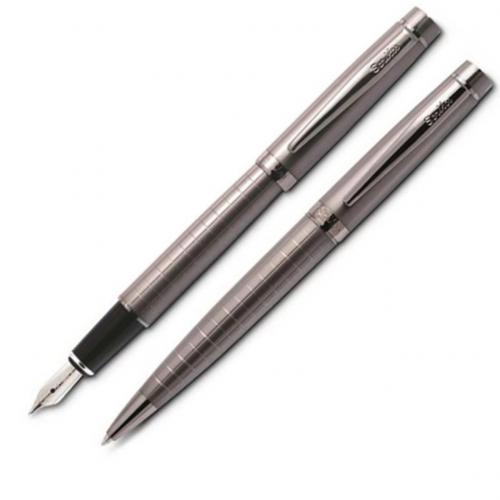 Scrikss Hediyelik 38 Karbon Gri Dolma - Tükenmez Kalem Takımı hediye