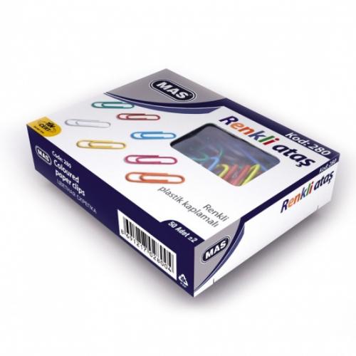 Mas 280 Ataş Pvc Kaplı 28 mm Renkli 50'li Kutu