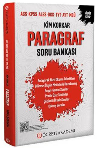 Kim Korkar Paragraf Soru Bankası AGS KPSS ALES DGS TYT AYT MSÜ