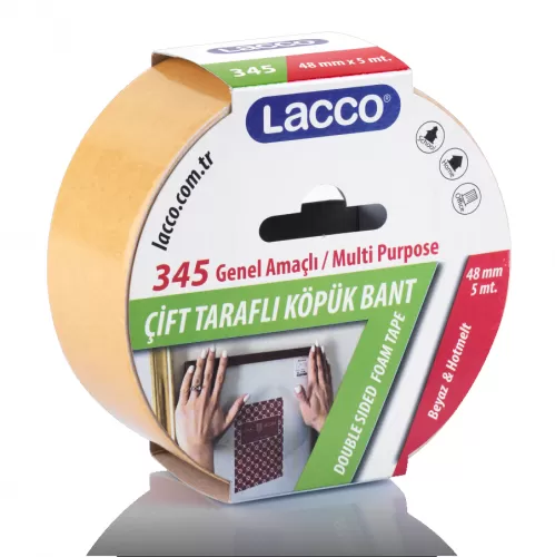 Lacco Çift Taraflı Köpük Bant 48mm*5mt 8681725903276