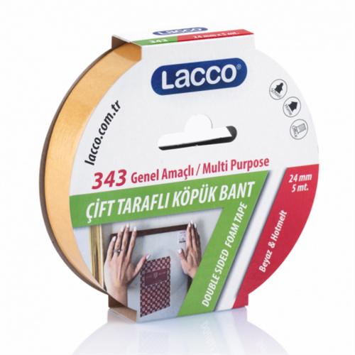 LACCO 343 ÇİFT TARAFLI KÖPÜK BANT 24 MM x 5 M