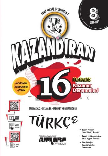 LGS Kazandıran 16 Haftalık Türkçe Kazanım Denemeleri 9786258149760