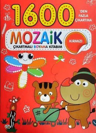 Mozaik Çıkartmalı Boyama Kitabı Kırmızı 1600`den Fazla Çıkartma