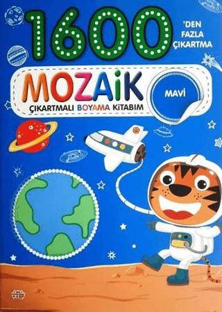 Mozaik Çıkartmalı Boyama Kitabı Mavi 1600`den Fazla Çıkartma