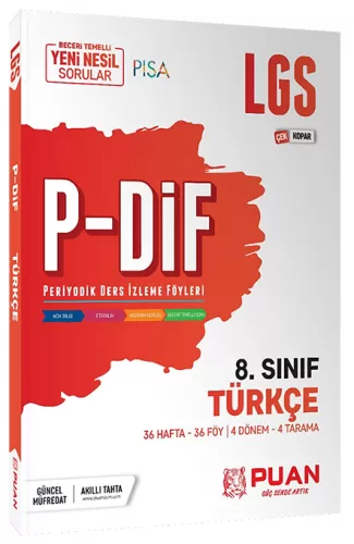 8. Sınıf LGS Türkçe PDİF Çek Kopar Konu Anlatım Föyleri Puan Yayınları