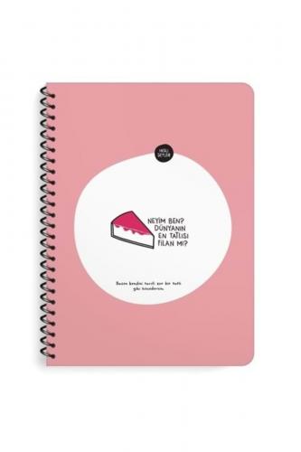 Pembe Hisli Şeyler A4 Spiralli Kareli Defter