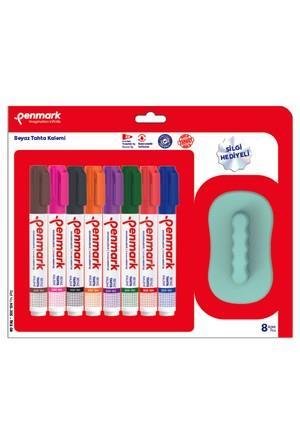 PENMARK BEYAZ TAHTA KALEMİ 8 Lİ VAKUMLU BLİSTER SİLGİ HEDİYELİ