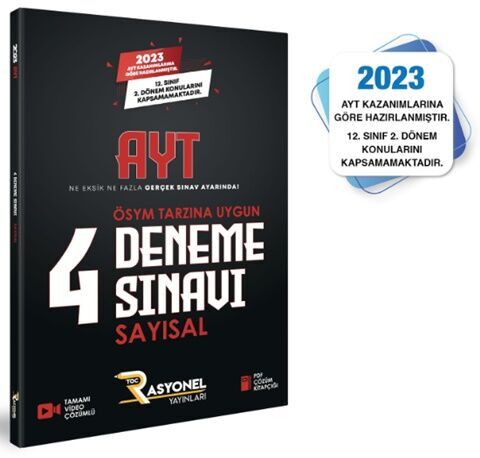 2023 Özel Baskı AYT Sayısal 4 Deneme Sınavı Rasyonel Yayınları 9786257