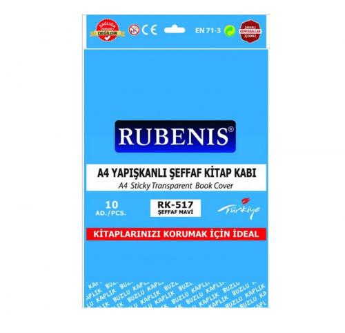 Rubenis Kitap Kabı Mavi Yapışkanlı Buzlu Şeffaf Rk 524 8698207050519