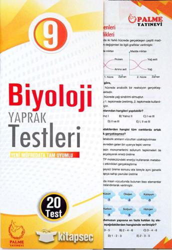 PALME YAYINEVİ 9.SINIF BİYOLOJİ YAPRAK TEST ( 20 TEST )