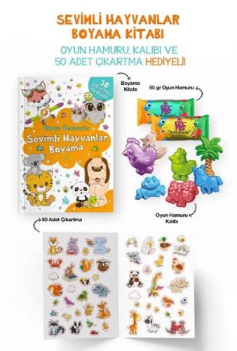 SEVİMLİ HAYVANLAR BOYAMA KİTABI OYUN HAMURU  VE OYUNCAK