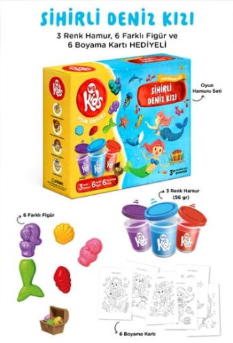 SİHİRLİ DENİZ KIZI OYUN HAMURU SETİ 15 PARÇA