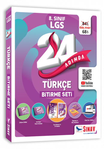 Sınav 24 Adımda 8. Sınıf LGS Türkçe Bitirme Seti Sınav Yayınları