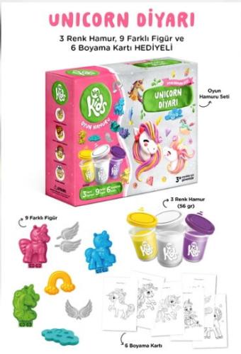 UNİCORN DİYARI OYUN HAMURU SETİ 18 PARÇA