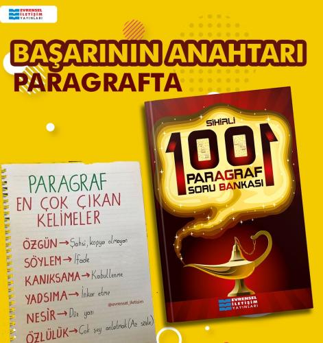 Evrensel İletişim Yayınları 1001 ( bin bir ) ( binbir ) Paragraf Soru 