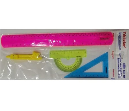 Yıldızlar Çizim Takımı Pergelli 30 CM Elastik 166 8692905116959